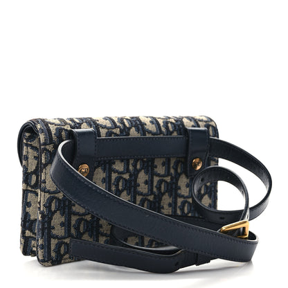 Christian Dior Oblique Saddle Belt Bag Blue 3 of 10