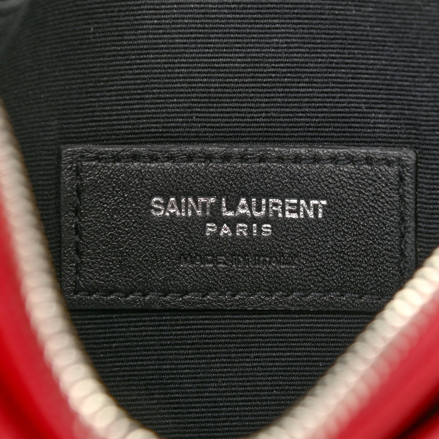 Saint Laurent Grain De Poudre Chevron Monogram Bill Pouch Bandana Red 6 of 13
