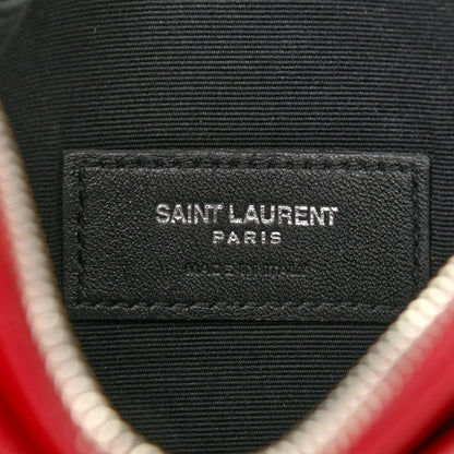 Saint Laurent Grain De Poudre Chevron Monogram Bill Pouch Bandana Red 6 of 13