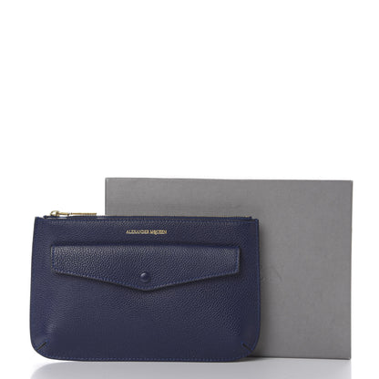 Alexander McQueen Calfskin Zipped Pouch Navy 7 of 7