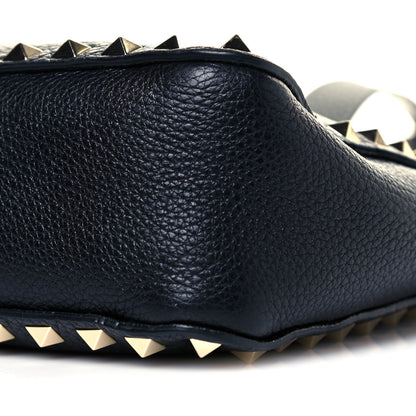 Valentino Garavani Pebbled Calfskin Mini Rockstud Flip-Lock Messenger Bag Black 9 of 9