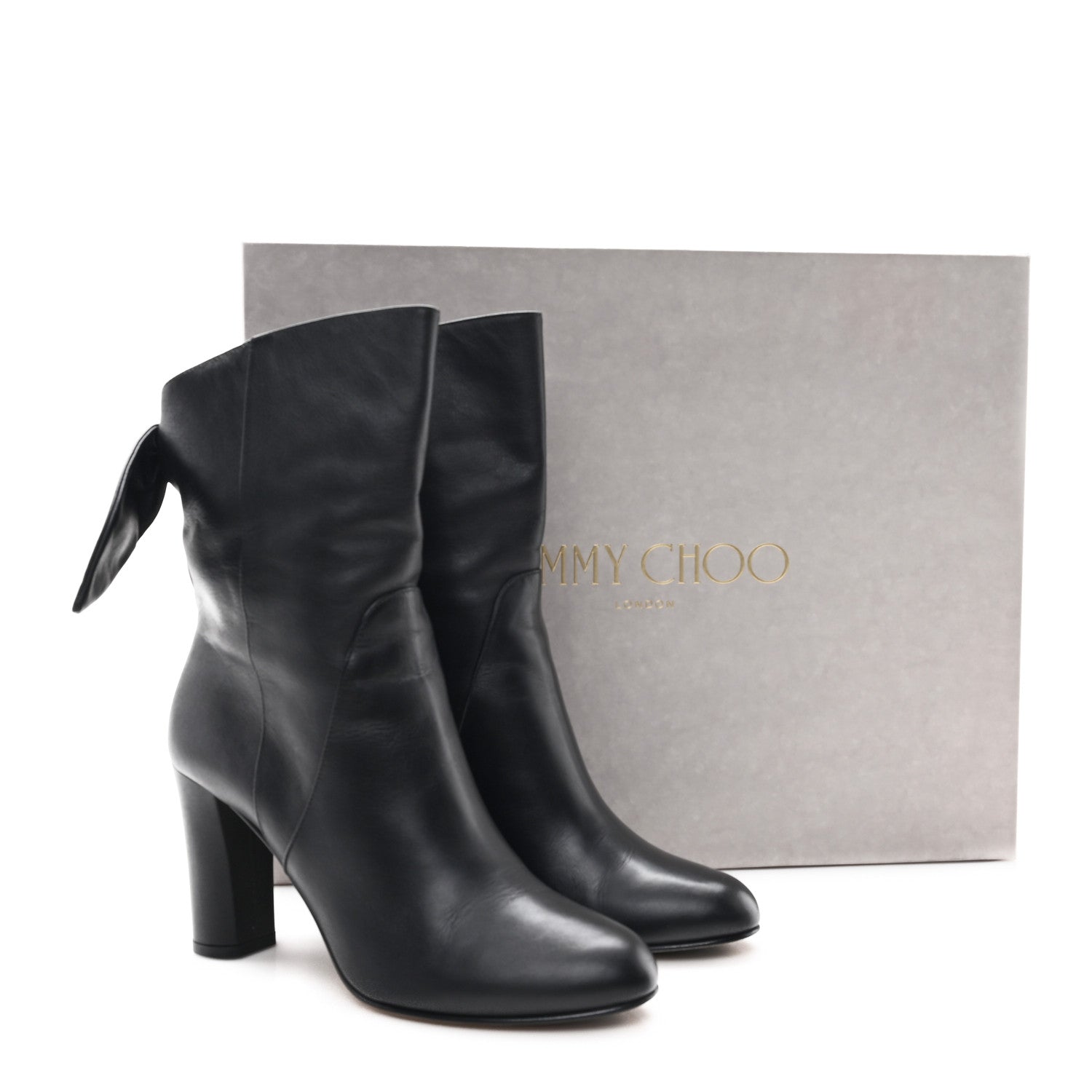 Jimmy Choo Smooth Calfskin Marlene 85 Boots 40 Black 9 of 9