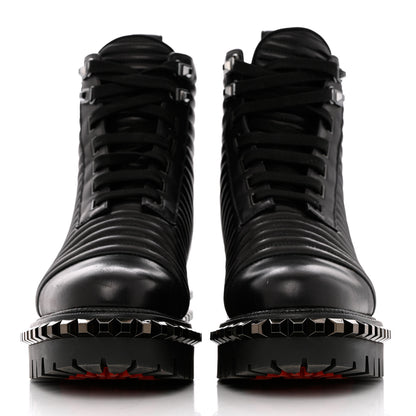 Christian Louboutin Calfskin Quilted Yetota Combat Boots 39.5 Black 2 of 8