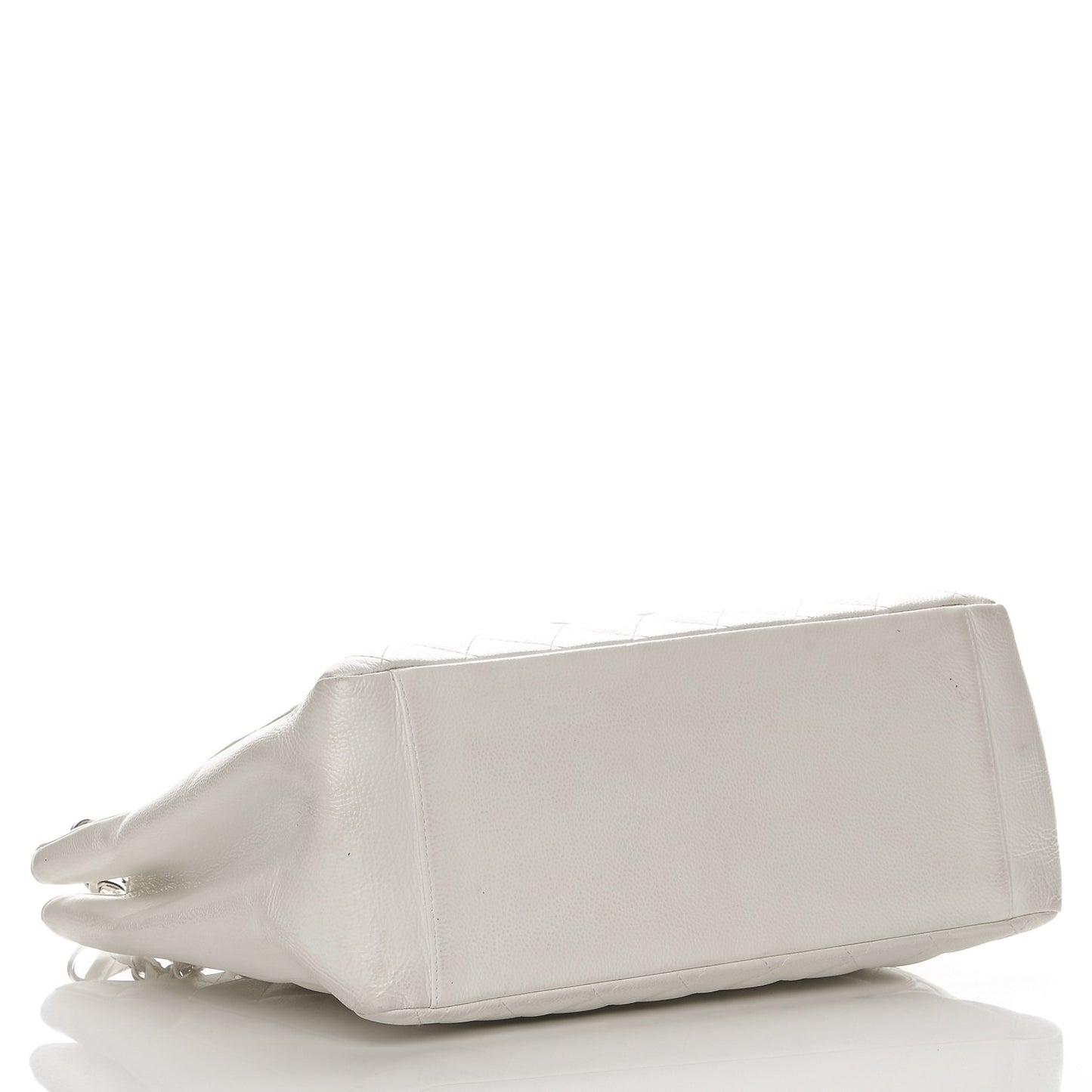 Caviar Quilted Grand Shopping Tote GST White