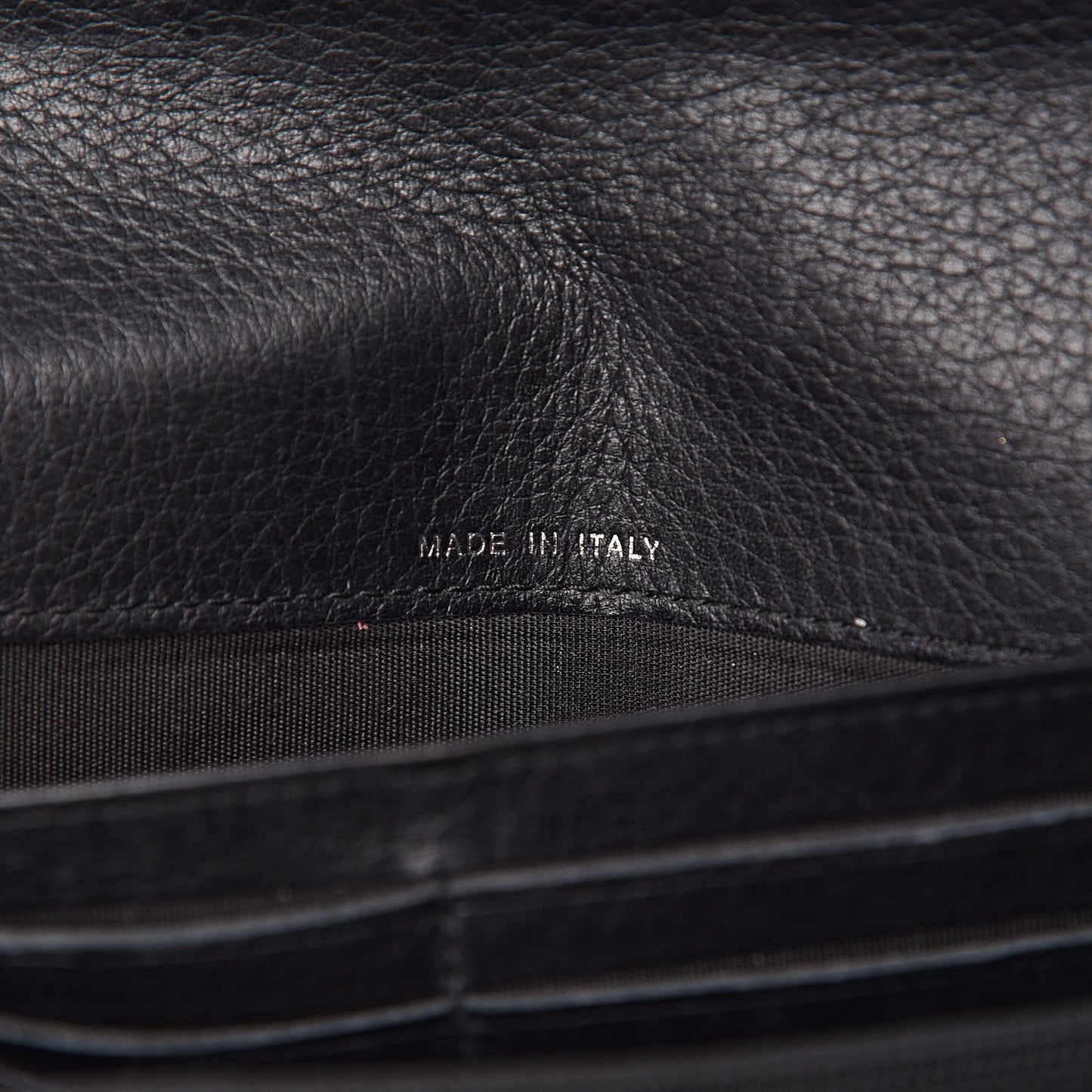 Calfskin Stitched Fancy CC Long Double Wallet Back