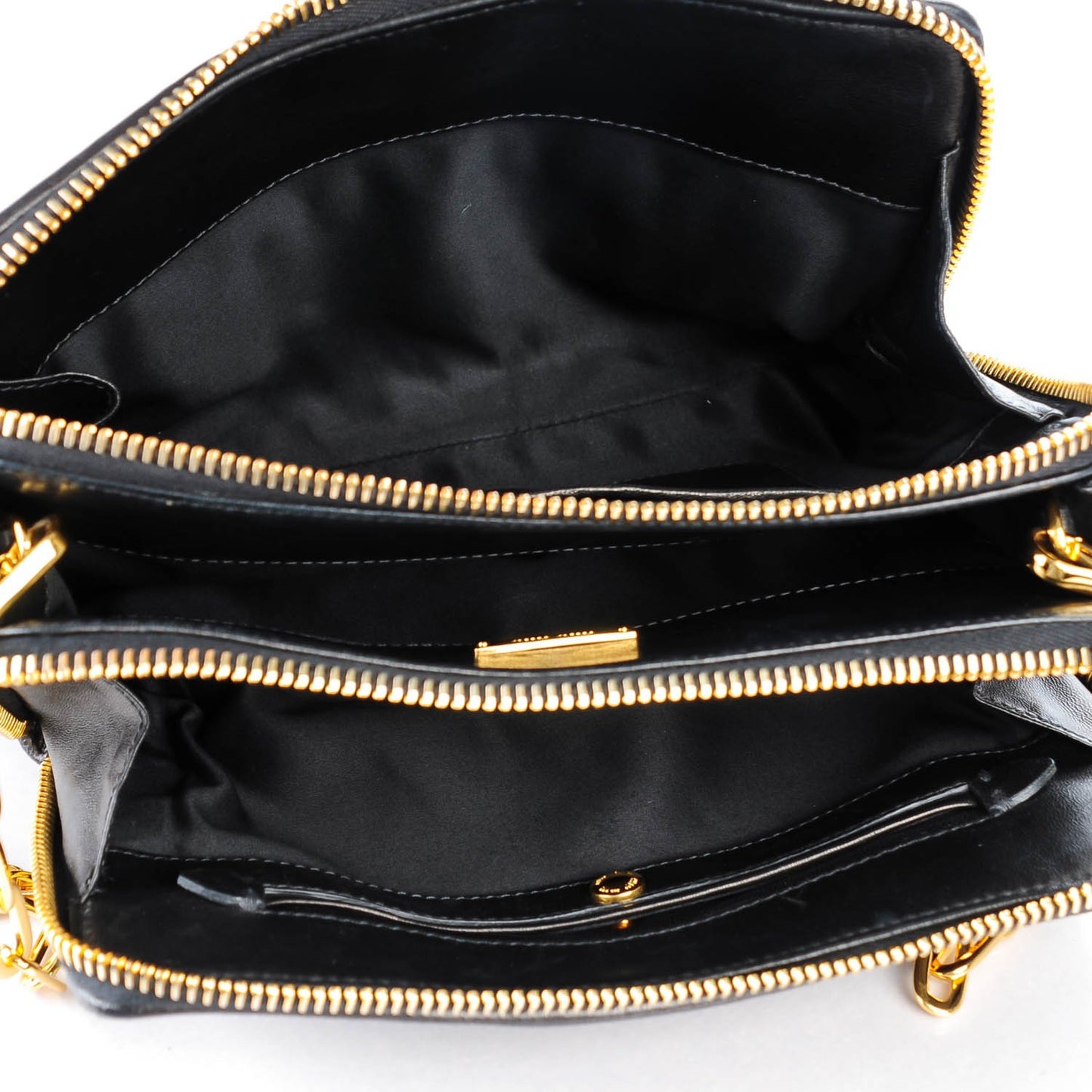 Nappa Matelasse Double Zip Chain Shoulder Bag Nero Black