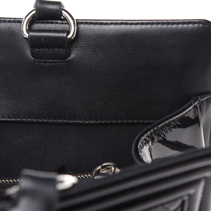 Chanel Patent Calfskin Quilted Plexiglass Boy Shopping Tote Black 15 of 17