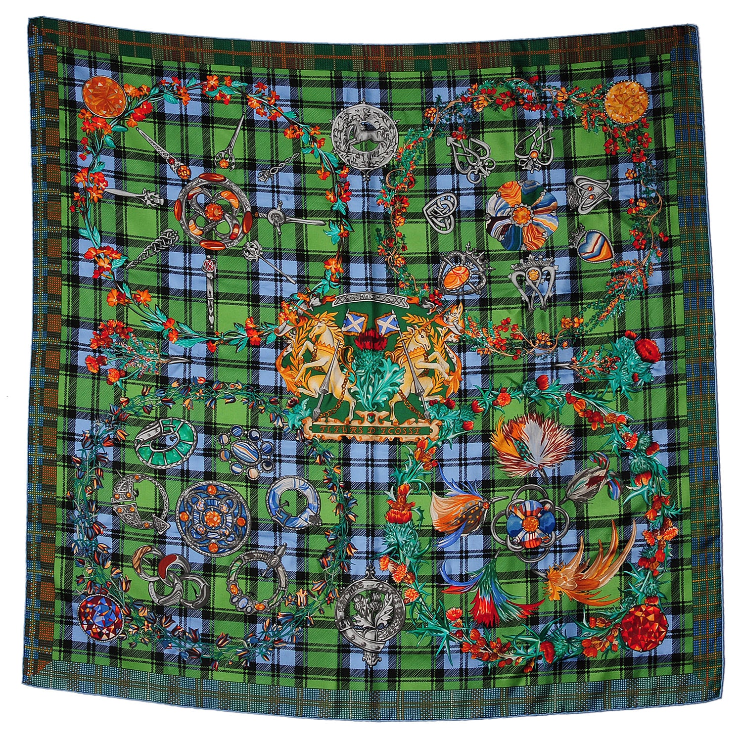 Hermes Silk Fleurs D'Ecosse Scarf 90 2 of 4