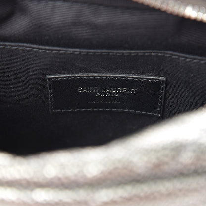 Saint Laurent Metallic Grain De Poudre Y Quilted Monogram Mini Loulou Camera Bag Gun Metal 5 of 8