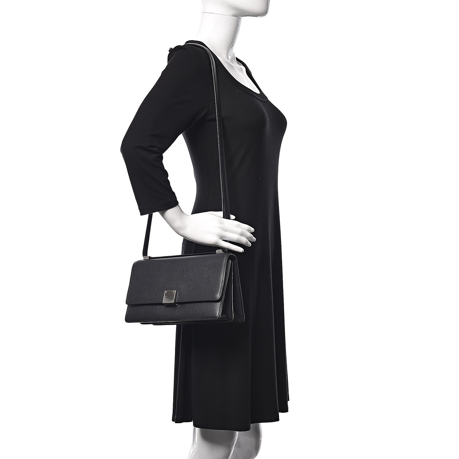 Celine Baby Grained Calfskin Small Case Flap Black 2 of 17
