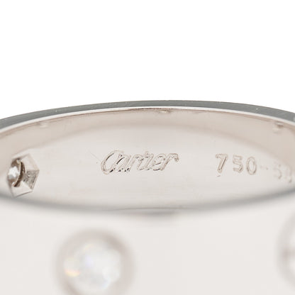 Cartier 18K White Gold 3 Diamond 5.5mm LOVE Ring 58 8.5 4 of 6