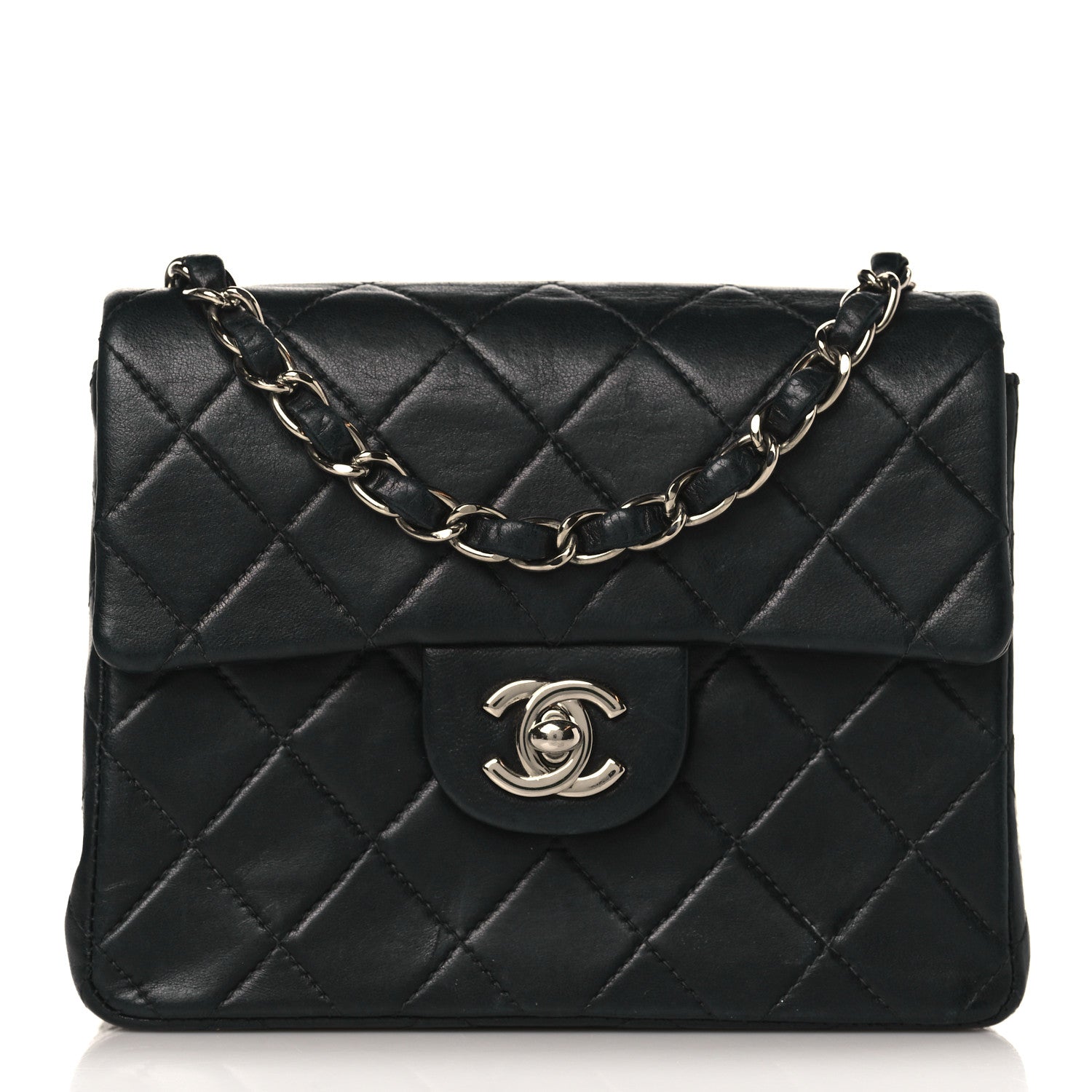 Chanel Lambskin Quilted Mini Square Flap Bag Black 1 of 9