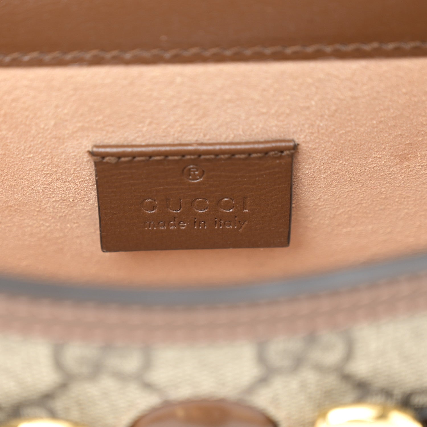 Gucci GG Supreme Monogram Mini Horsebit 1955 Shoulder Bag Beige Brown Sugar 6 of 10