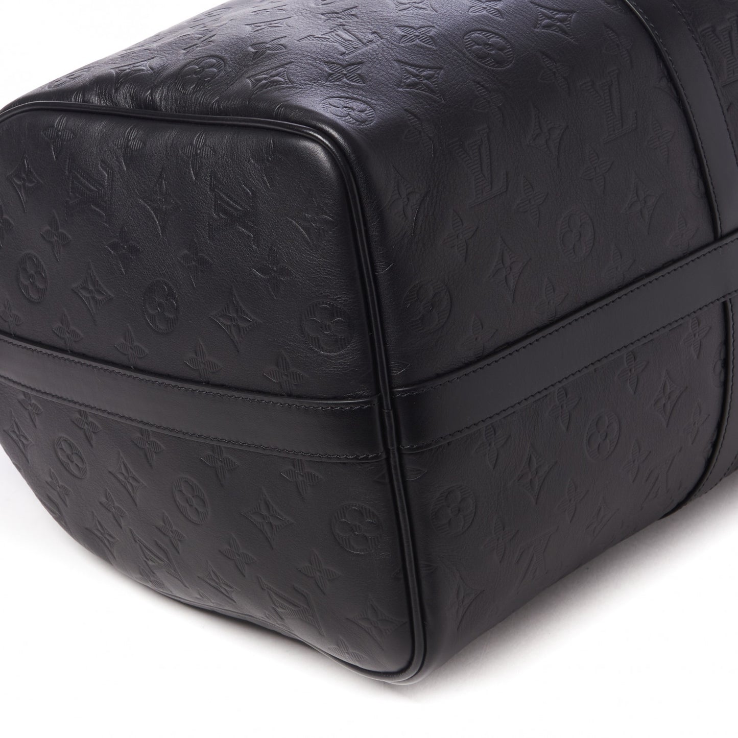 Calfskin Shadow Monogram Keepall Bandouliere 50 Black