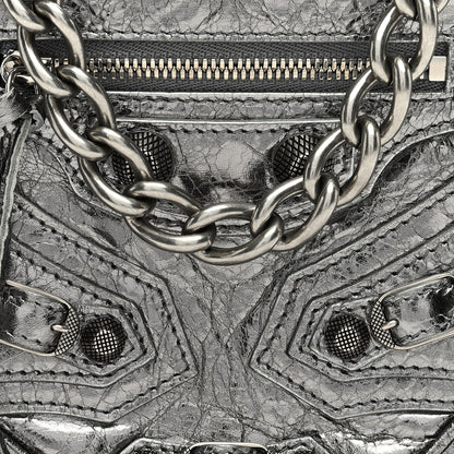 Balenciaga Metallic Agneau Arena Mini Le Cagole Heart Bag Silver 7 of 8