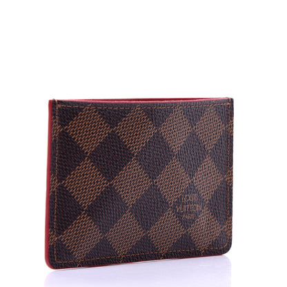 Louis Vuitton Damier Ebene Caissa Card Holder Cherry 5 of 18