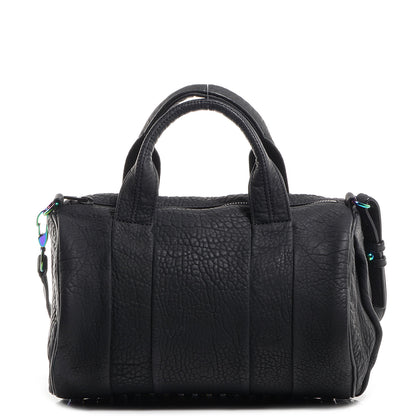 Alexander Wang Pebbled Lambskin Rocco Duffel Matte Black w Iridescent Hardware 1 of 6