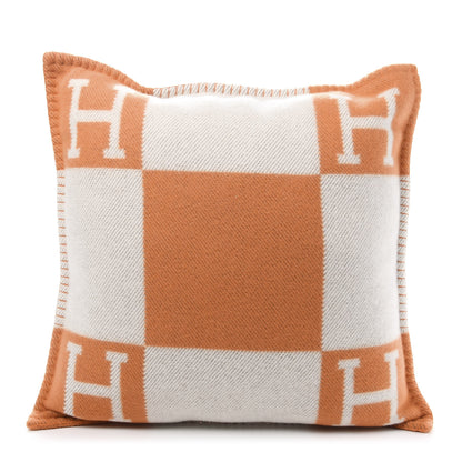 Hermes Wool Cashmere Avalon Pillow PM Ecru Potiron 1 of 3
