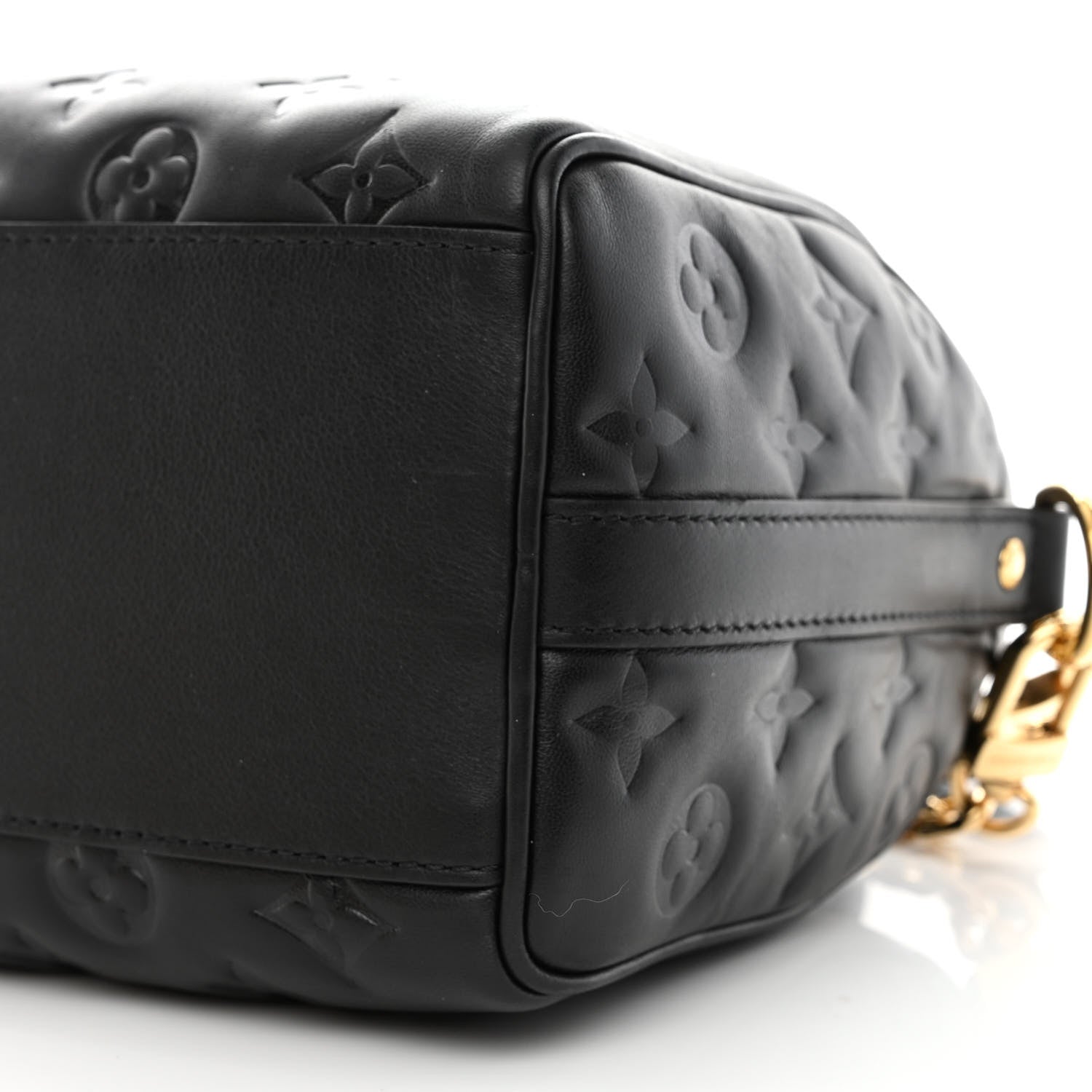 Louis Vuitton Lambskin Embossed Monogram Speedy 22 Bandouliere Black 9 of 9