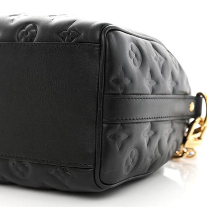Louis Vuitton Lambskin Embossed Monogram Speedy 22 Bandouliere Black 9 of 9