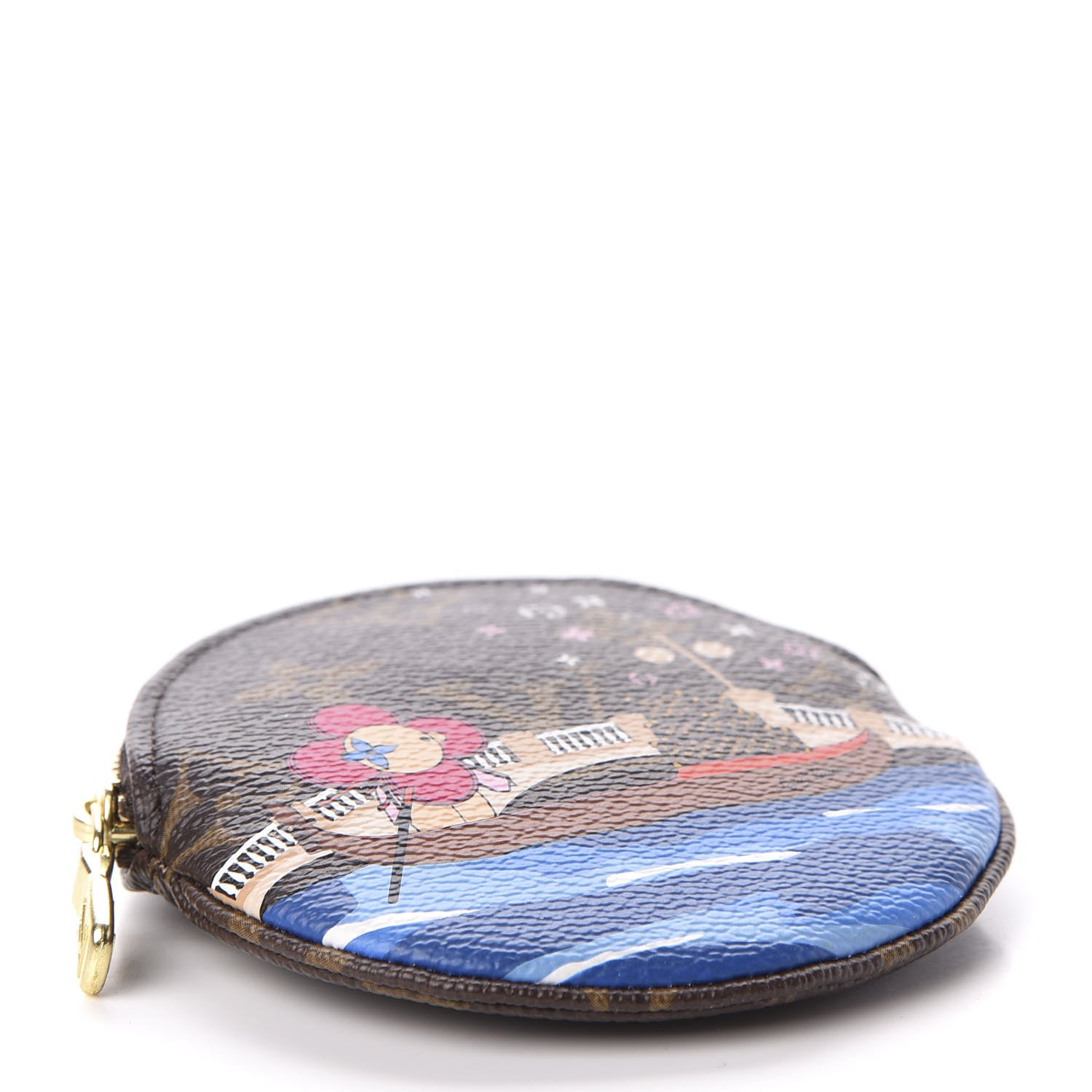 Louis Vuitton Monogram 2019 Christmas Animation Round Coin Purse Blue 4 of 7