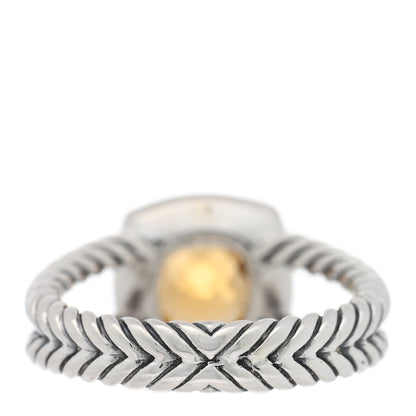 David Yurman Sterling Silver Diamond Citrine 7mm Petite Albion Ring 54 7 3 of 4
