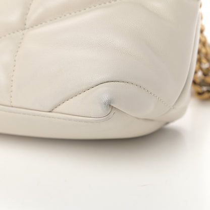 Saint Laurent Lambskin Quilted Small Loulou Puffer Monogram Chain Satchel Crema Soft 10 of 15