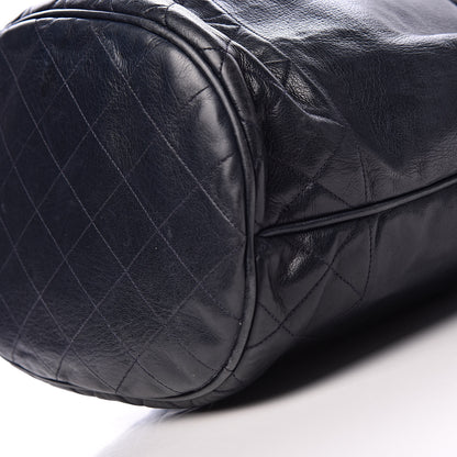 Chanel Lambskin CC Drawstring Bag Navy Blue 11 of 17
