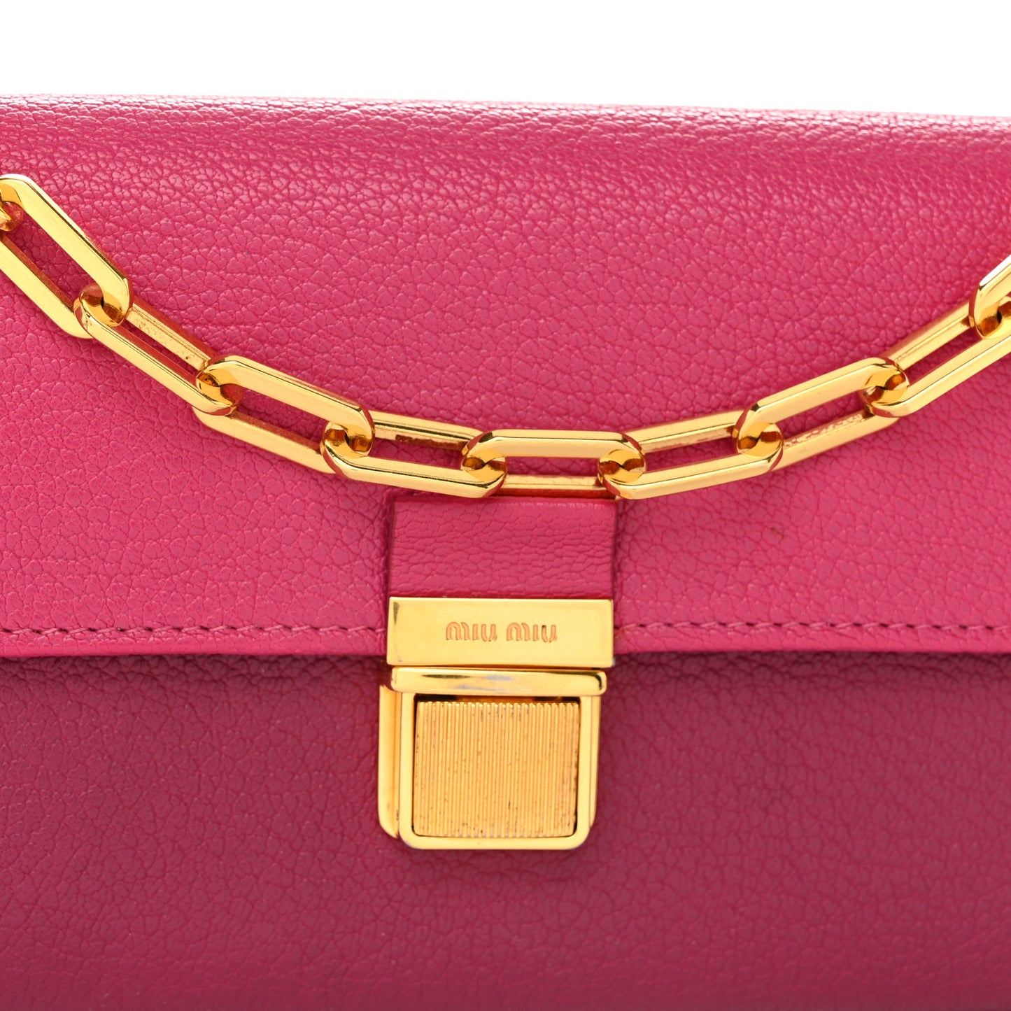 Goatskin Madras Bicolor Wallet On Chain Peonia Ametista