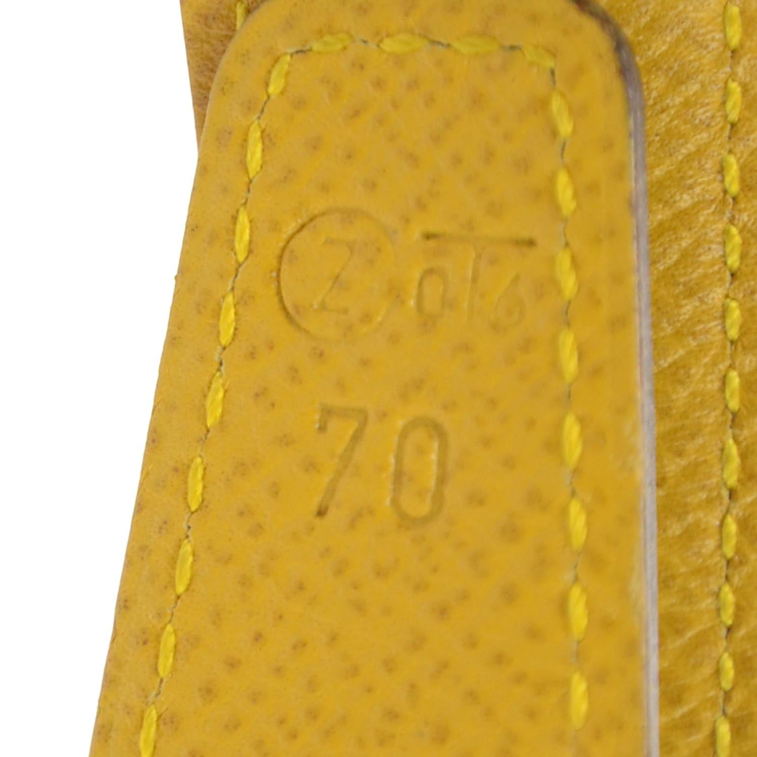 Hermes Courchevel Reversible H Belt 70 Black and Jaune 4 of 7