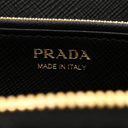 Prada Saffiano Fiocco Bow Zip Around Wallet Black 8 of 12