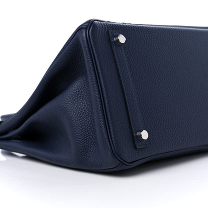 Hermes Togo Swift Officier Birkin 30 Bleu Nuit Vert Cypress 8 of 10