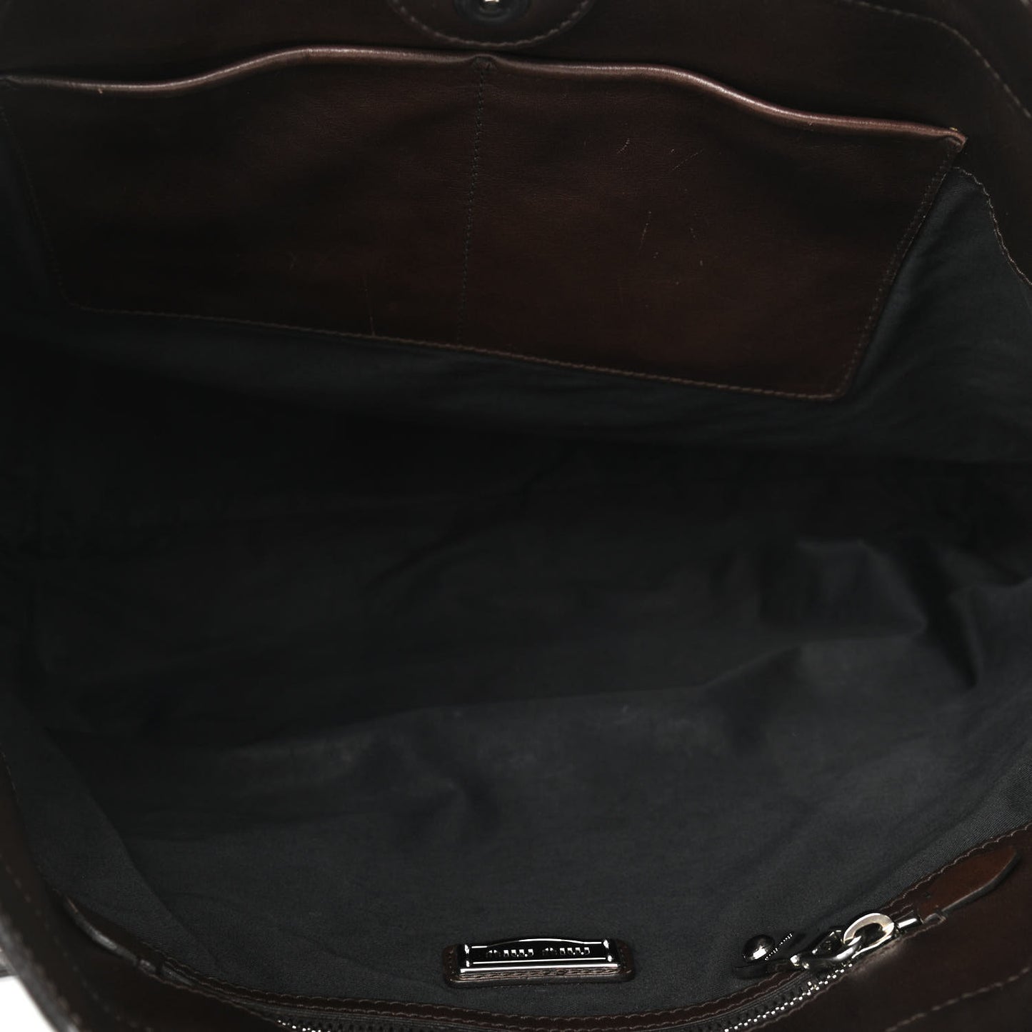 Vitello Soft Calfskin Shopping Tote Nocciolo Black