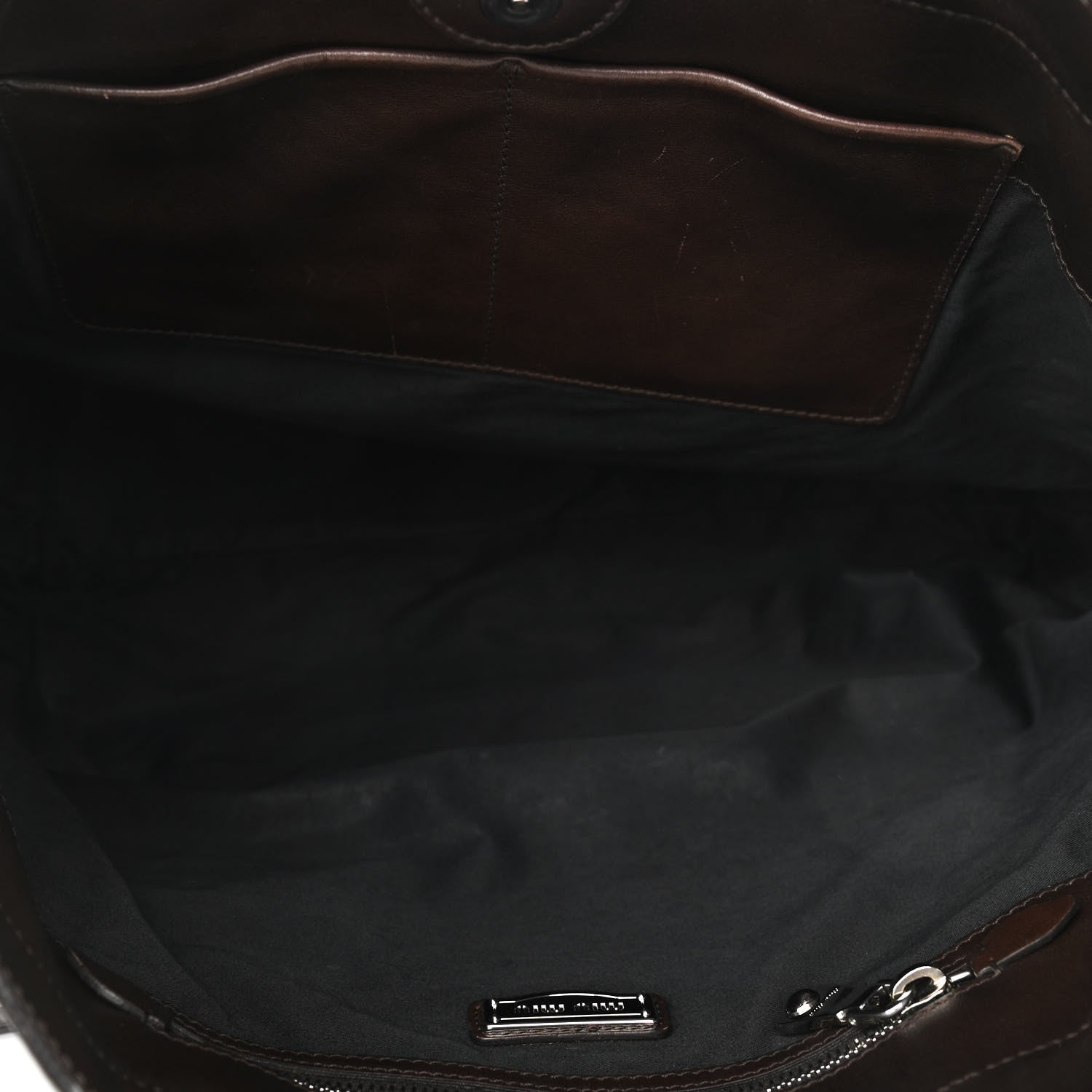 Miu Miu Vitello Soft Calfskin Shopping Tote Nocciolo Black 5 of 9