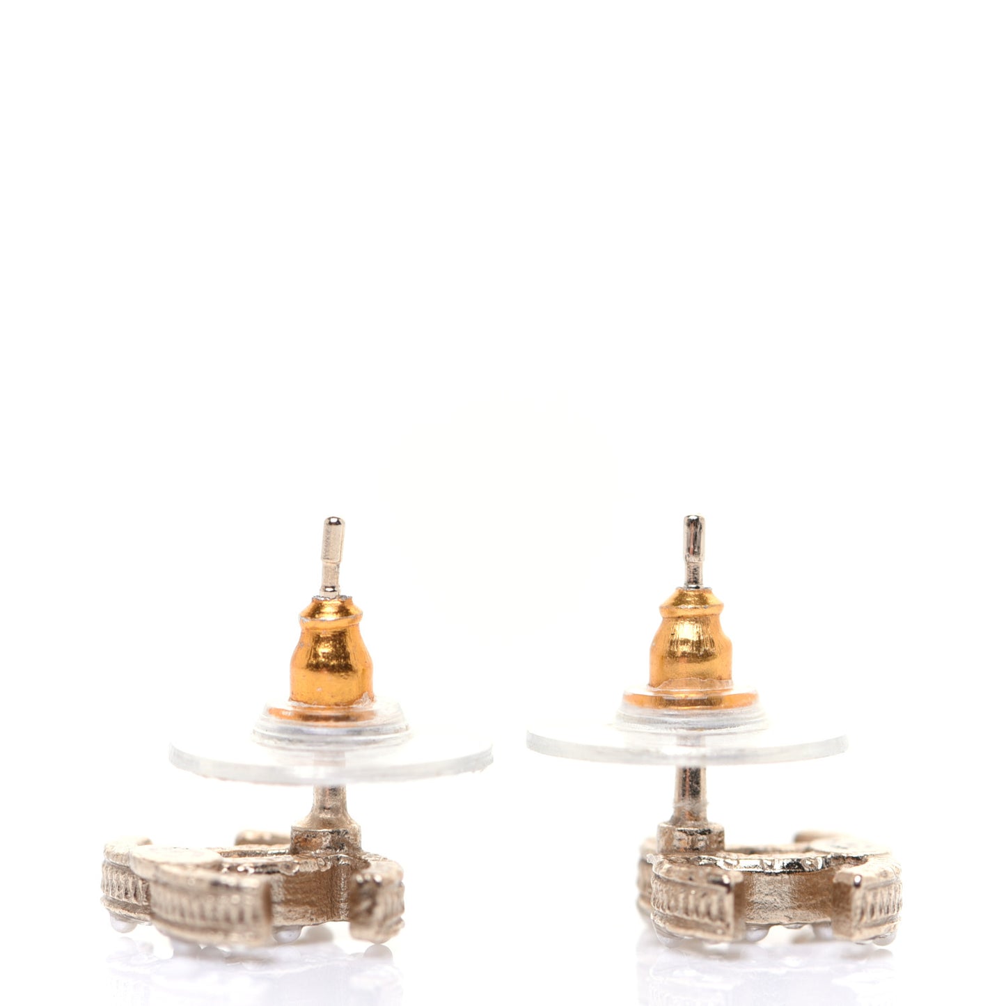 Pearl Crystal CC Earrings Gold