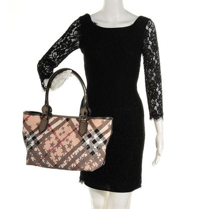 Burberry Supernova Check Stars Small Nickie Tote Nickel 2 of 11