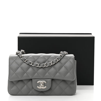 Chanel Caviar Quilted Mini Rectangular Flap Grey 13 of 13