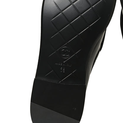 Chanel Lambskin Quilted CC Turnlock Loafers 38 Black 8 of 10