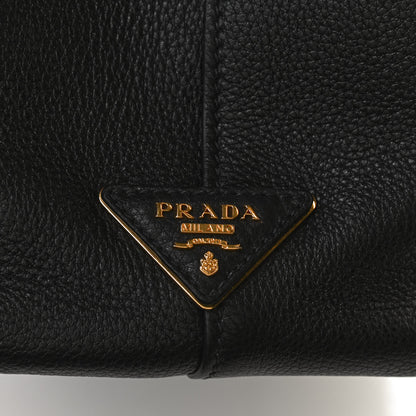 Prada Vitello Phenix Embossed Logo Hobo Black 12 of 12