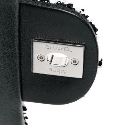 Chanel Sequin Houndstooth Small Flap Black White 8 of 12