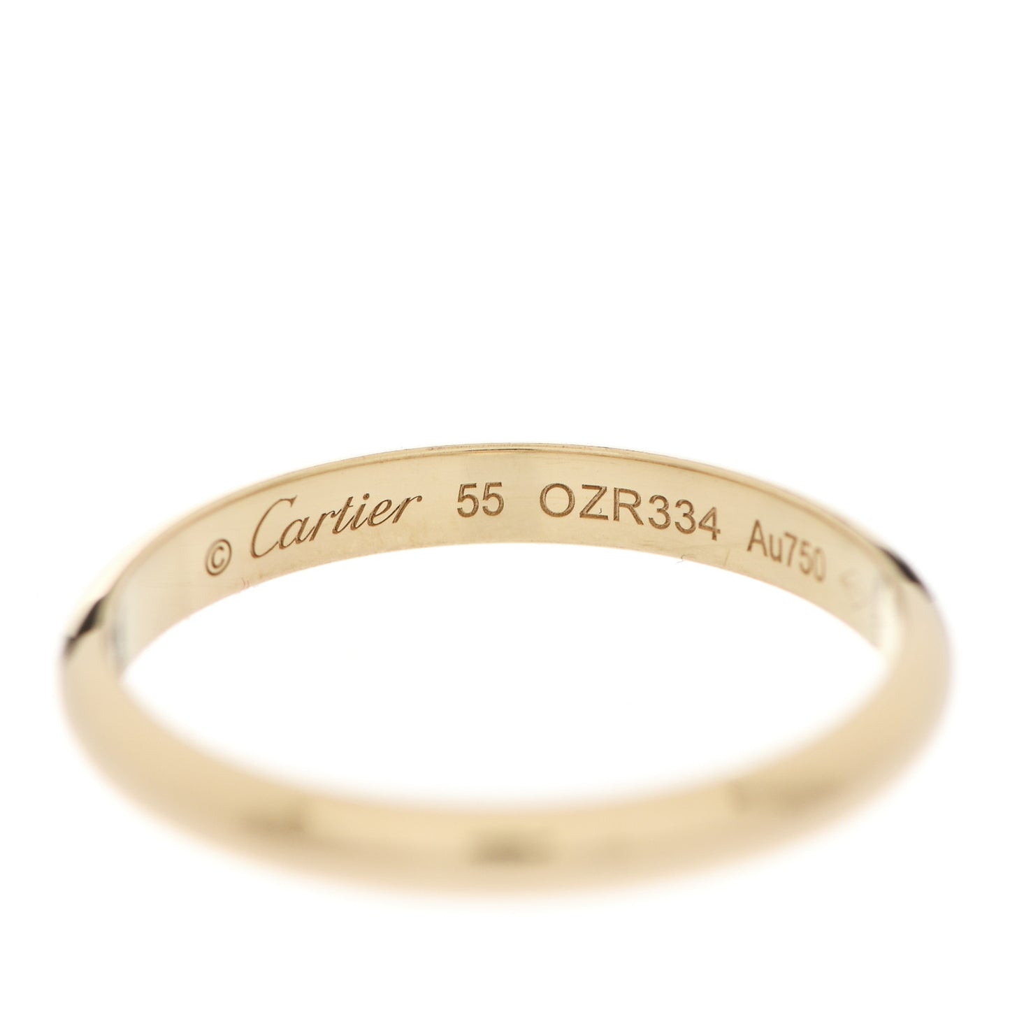 18K Yellow Gold 2.5mm 1895 Wedding Band Ring 55 7.25