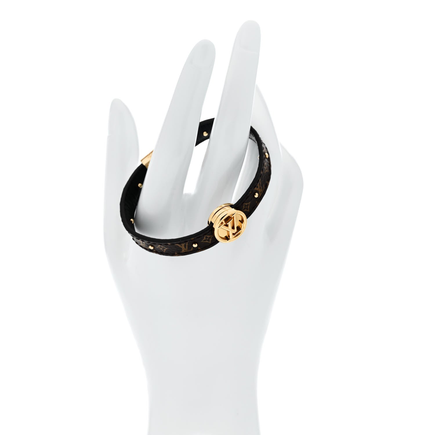 Louis Vuitton Monogram LV Circle Reversible Bracelet 17 Black 2 of 7