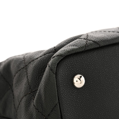 Chanel Grained Calfskin Quilted Small Daily Shopping Tote Black 12 of 14