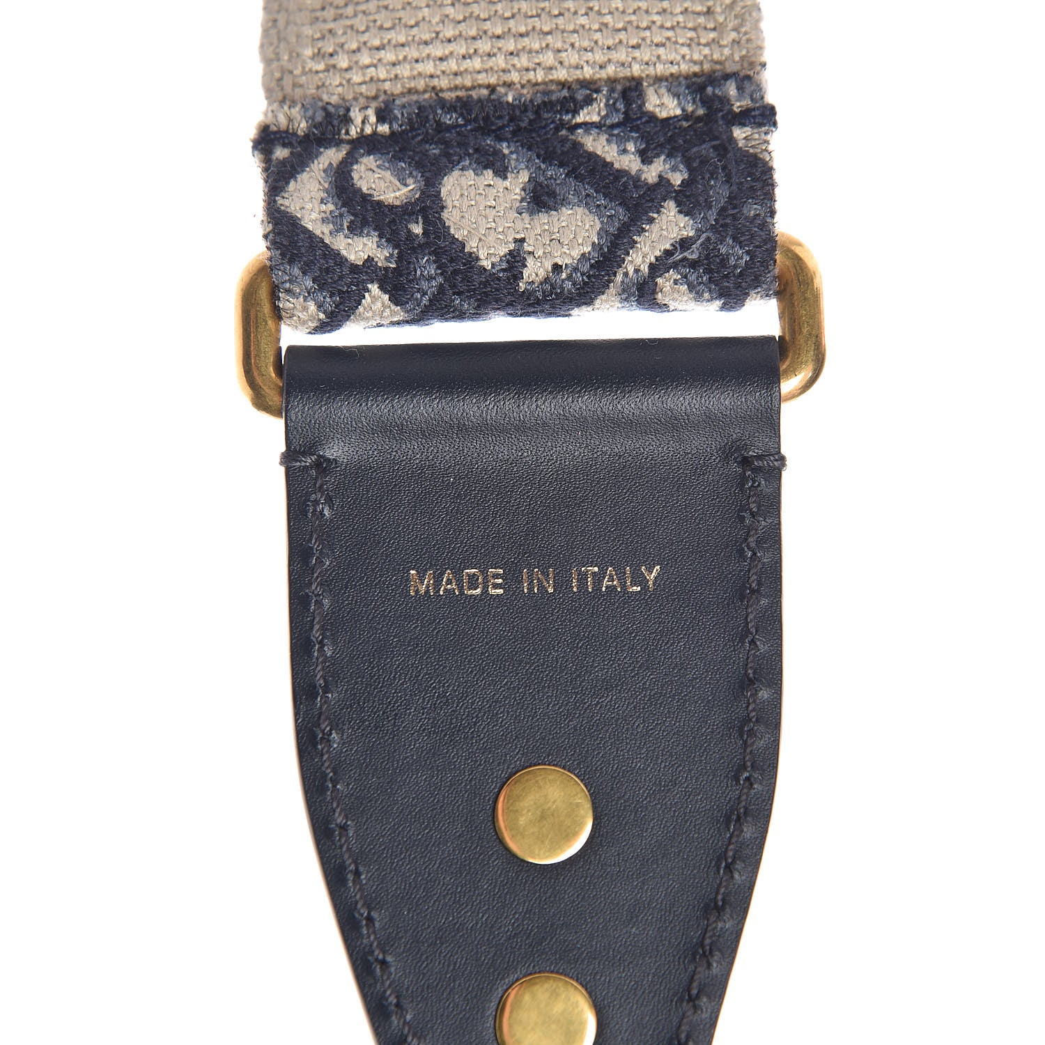 Christian Dior Oblique Studded Shoulder Strap Blue 3 of 4