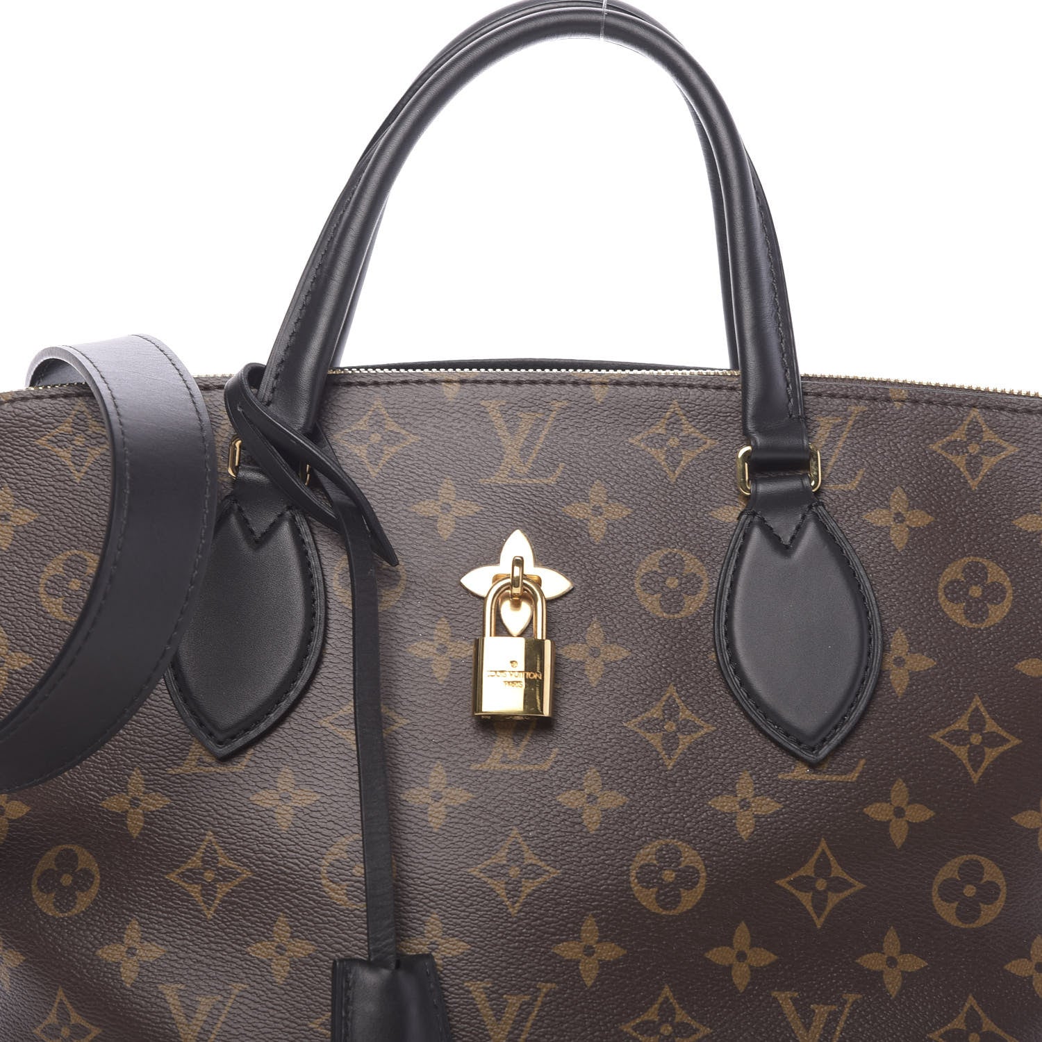 Louis Vuitton Monogram Flower Zipped Tote MM Black 9 of 12