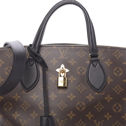 Louis Vuitton Monogram Flower Zipped Tote MM Black 9 of 12