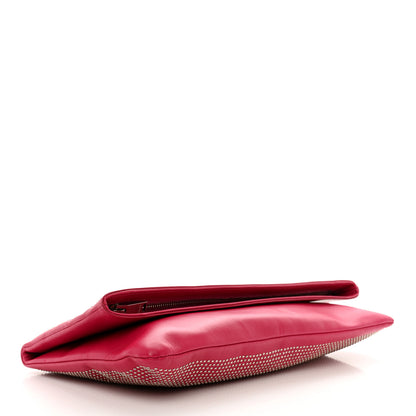 Saint Laurent Smooth Calfskin Studded Letters Fold-Over Clutch Fuchsia 4 of 6