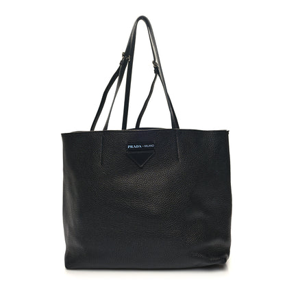 Prada Vitello Daino Small Concept Shopper Tote Black Astrale 3 of 12
