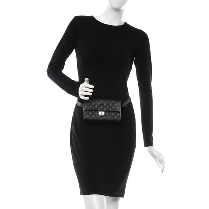Chanel Grained Calfskin Quilted 2.55 Reissue Flap Belt Bag Clutch Black 2 of 8