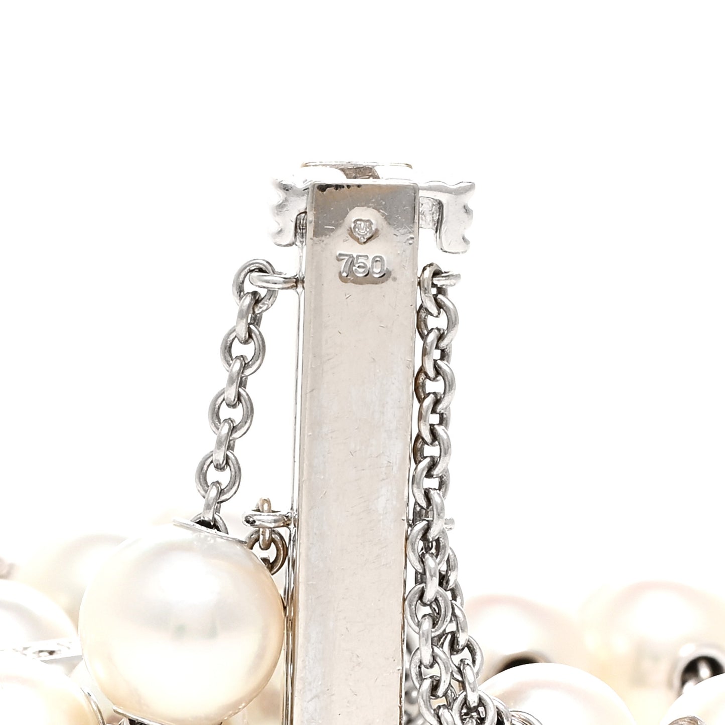 18K White Gold Diamond Akoya Pearl Desiree Station Bracelet